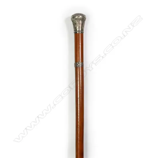 A c.1900 Eastern silver and Malacca cane walking stick
