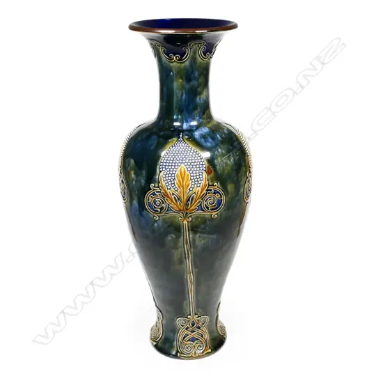 An impressive Royal Doulton Lambeth stoneware Art Nouveau vase,