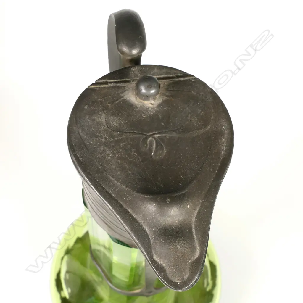 An early 1900s Orivit pewter and glass claret jug, Image 1++