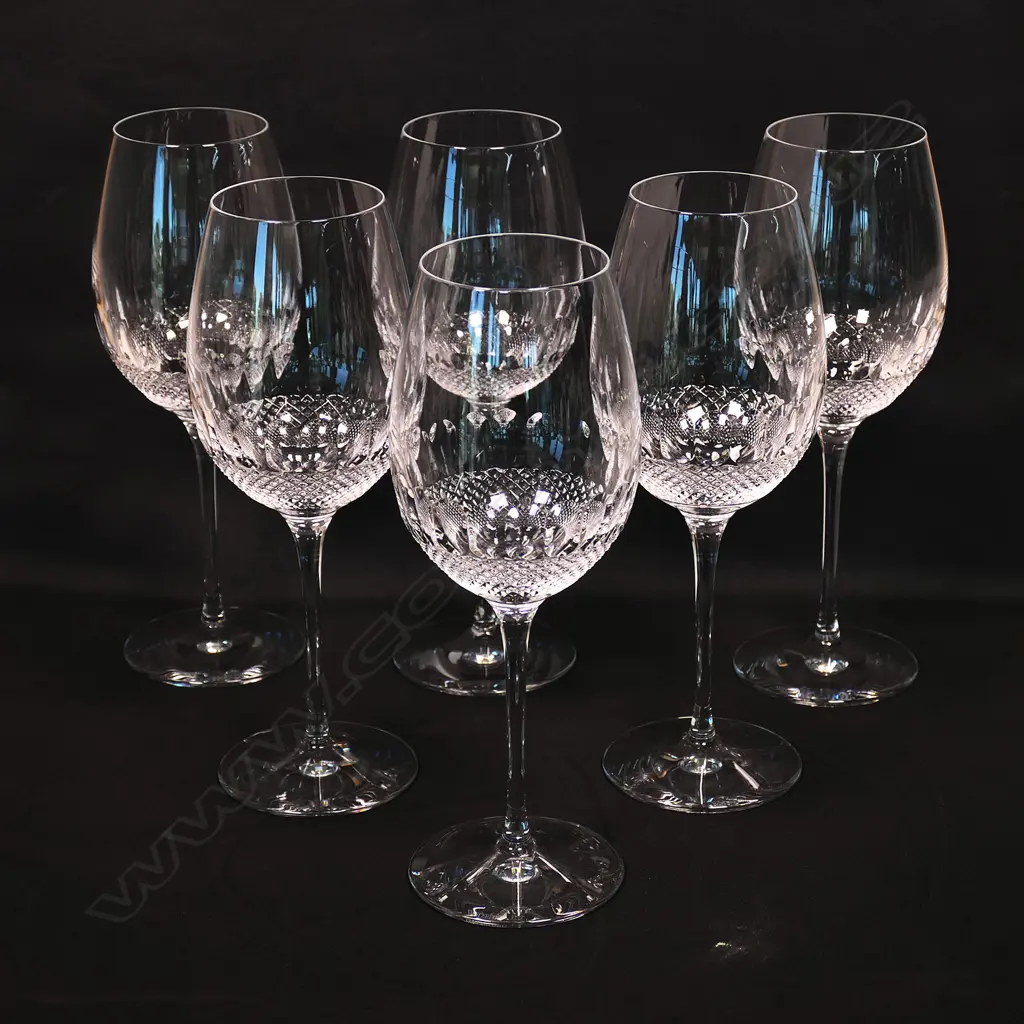 A set of six Waterford Colleen Essence large red wine glasses. Image 1++