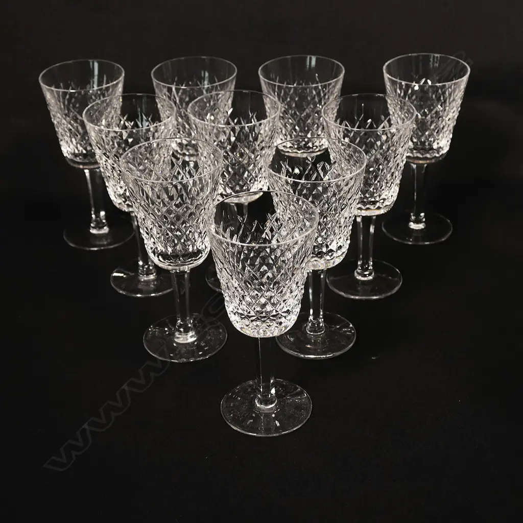 A set of ten Waterford crystal wine glasses, Image 1++