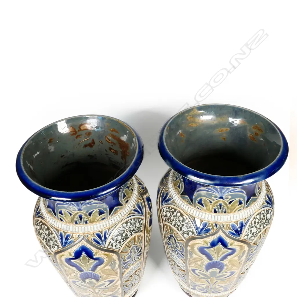 A pair of 19thC Doulton Lambeth stoneware vases, Image 1++