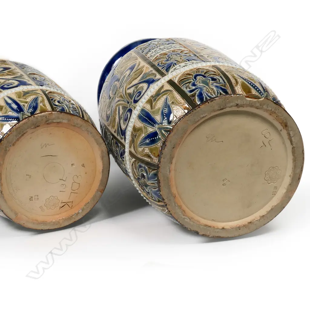 A pair of 19thC Doulton Lambeth stoneware vases, Image 1++