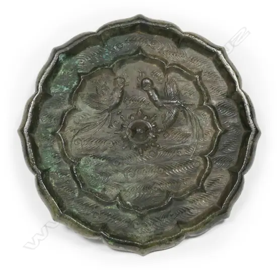 An old Chinese bronze mirror,