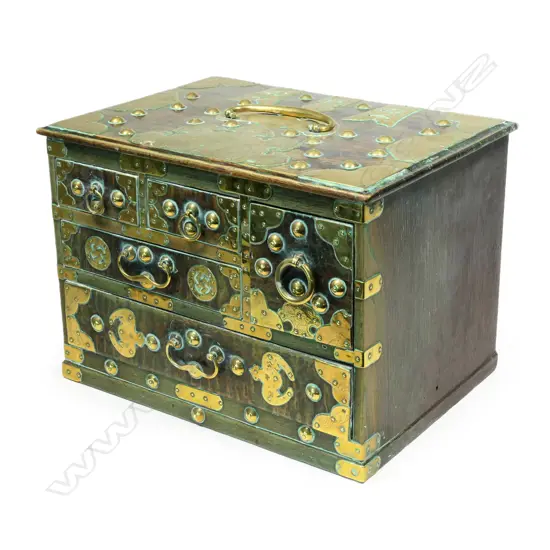 A small Japanese wood precious objects chest,