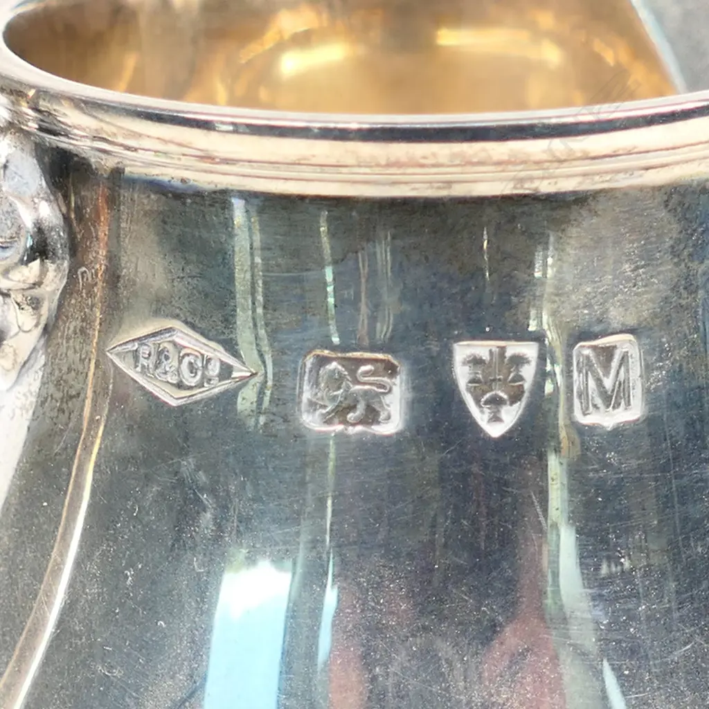 A silver cream jug with a rare assay mark, Image 1++