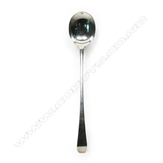 A George III silver long handled spoon,