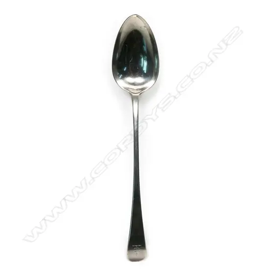 A George III silver pie spoon,
