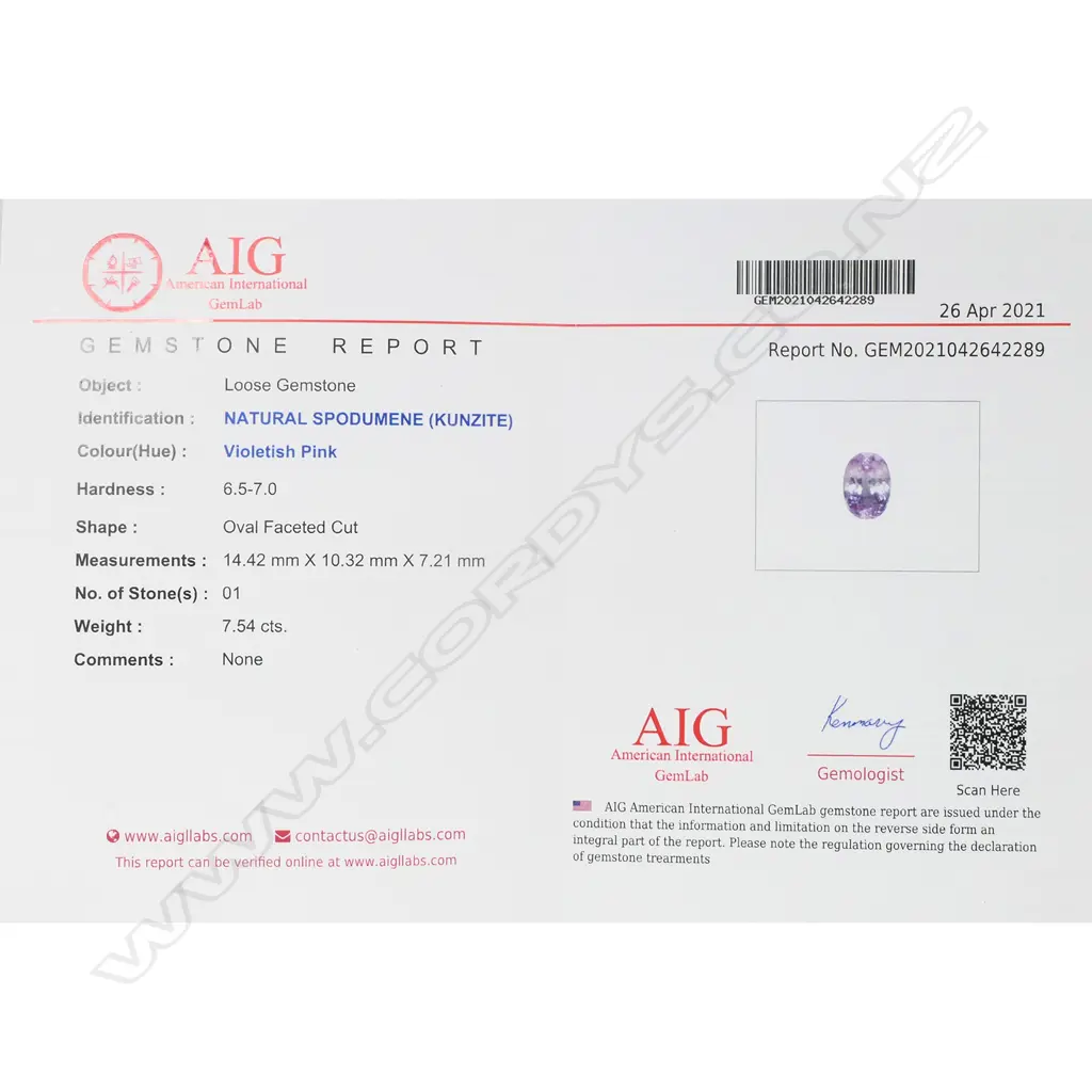 A kunzite loose gemstone Image 1++