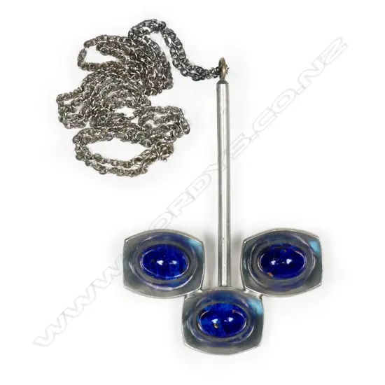 A retro Jorgen Jensen pewter necklace,
