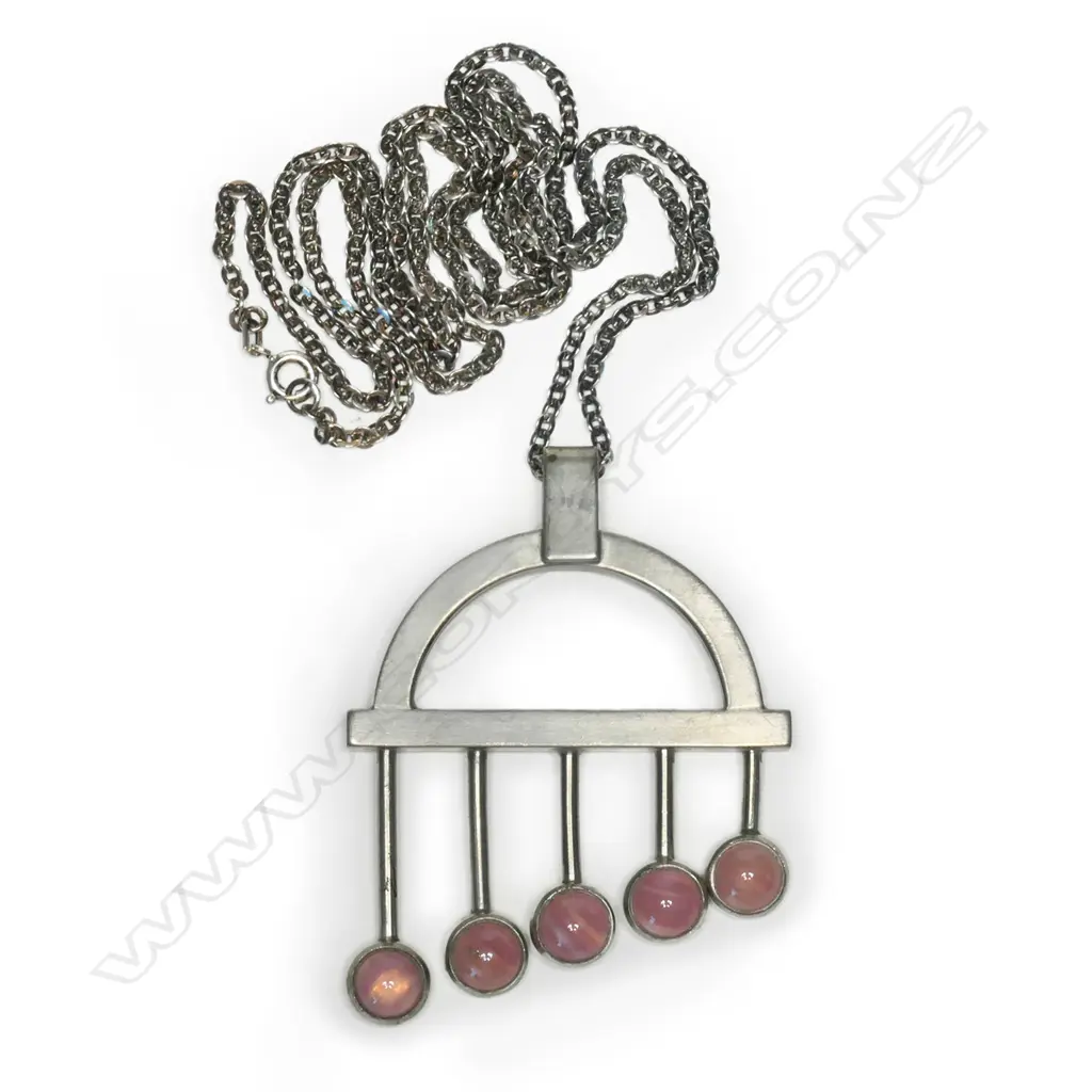 A retro Jorgen Jensen pewter necklace, Image 1++