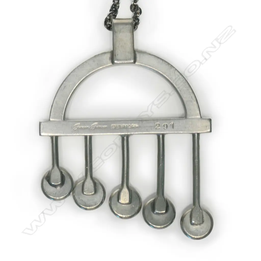 A retro Jorgen Jensen pewter necklace, Image 1++