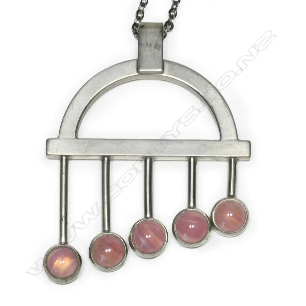 A retro Jorgen Jensen pewter necklace, Image 1++