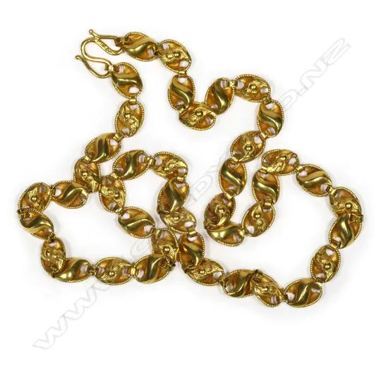 A 22ct yellow gold neck chain,