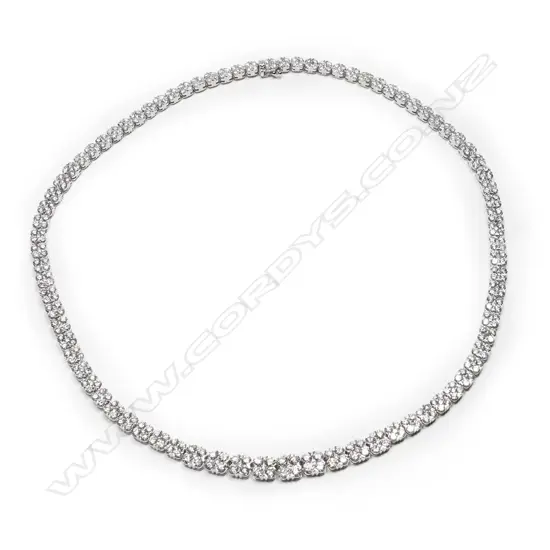 An 18ct white gold and diamond necklace,