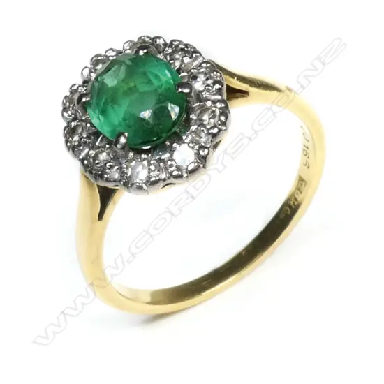 An 18ct tourmaline and diamond cluster ring,