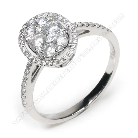 An 18ct white gold and diamond ring,