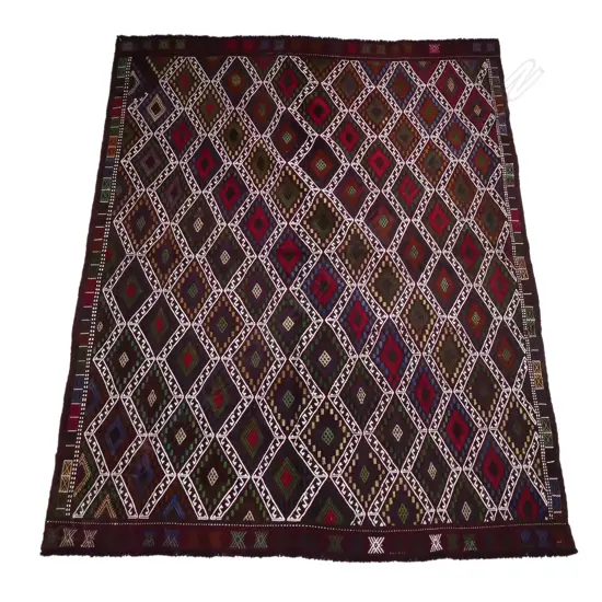 A Turkish Sumak hand woven rug,