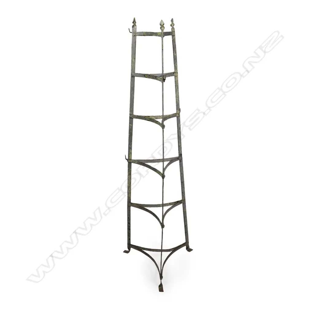 A vintage French wrought iron six tier pot stand, Image 1++