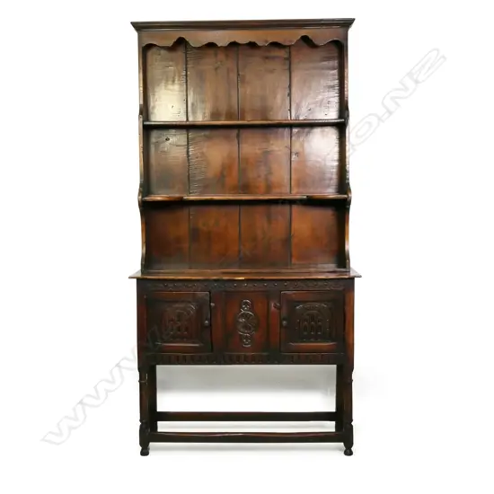 An oak Jacobean style dresser