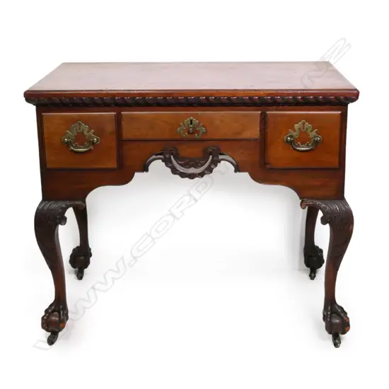 A Georgian mahogany Queen Anne style lowboy,