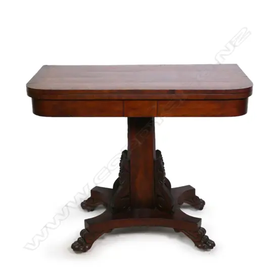 A Regency mahogany card table,