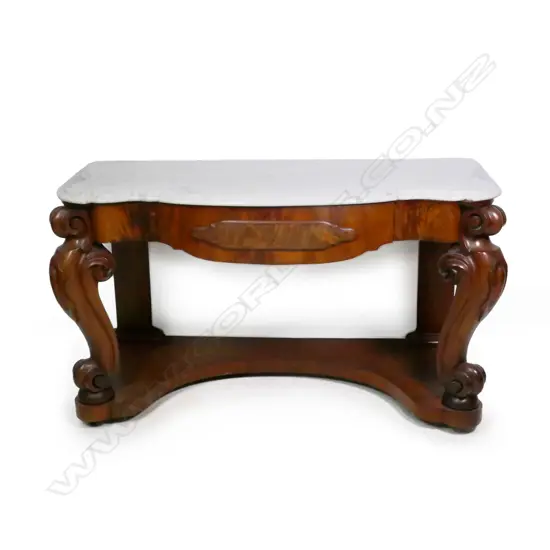 A Victorian mahogany serpentine washstand,