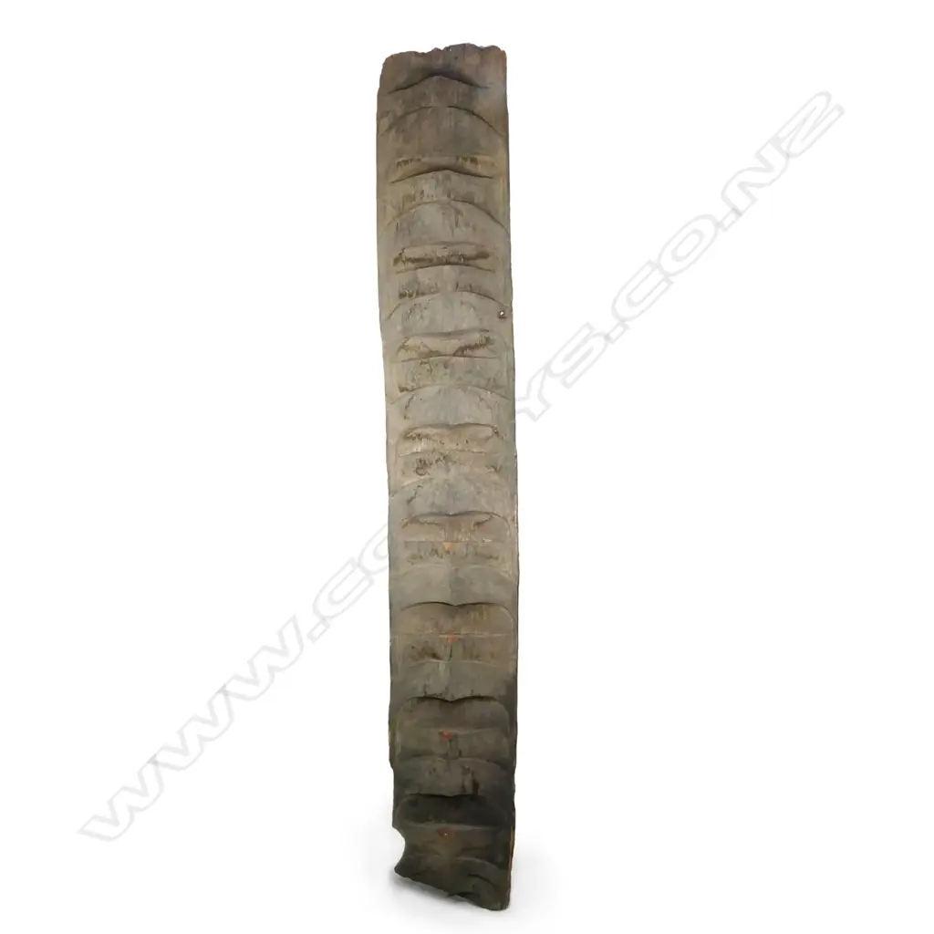 An uncommon old tribal Pacific/Melanesian hardwood slab step ladder, Image 1++