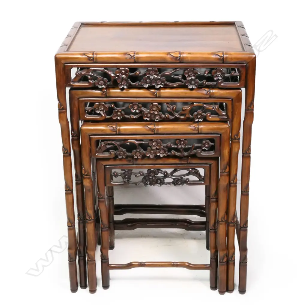 A set of Chinese hardwood nesting tables, Image 1++
