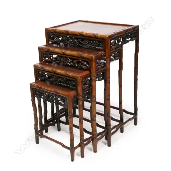 A set of Chinese hardwood nesting tables,