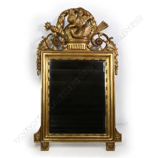 An antique French style giltwood wall mirror,
