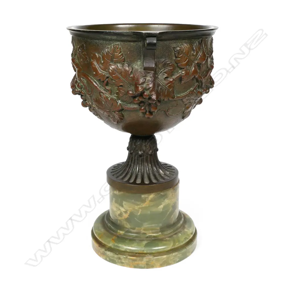 A quality 19thC bronze chalice, Image 1++