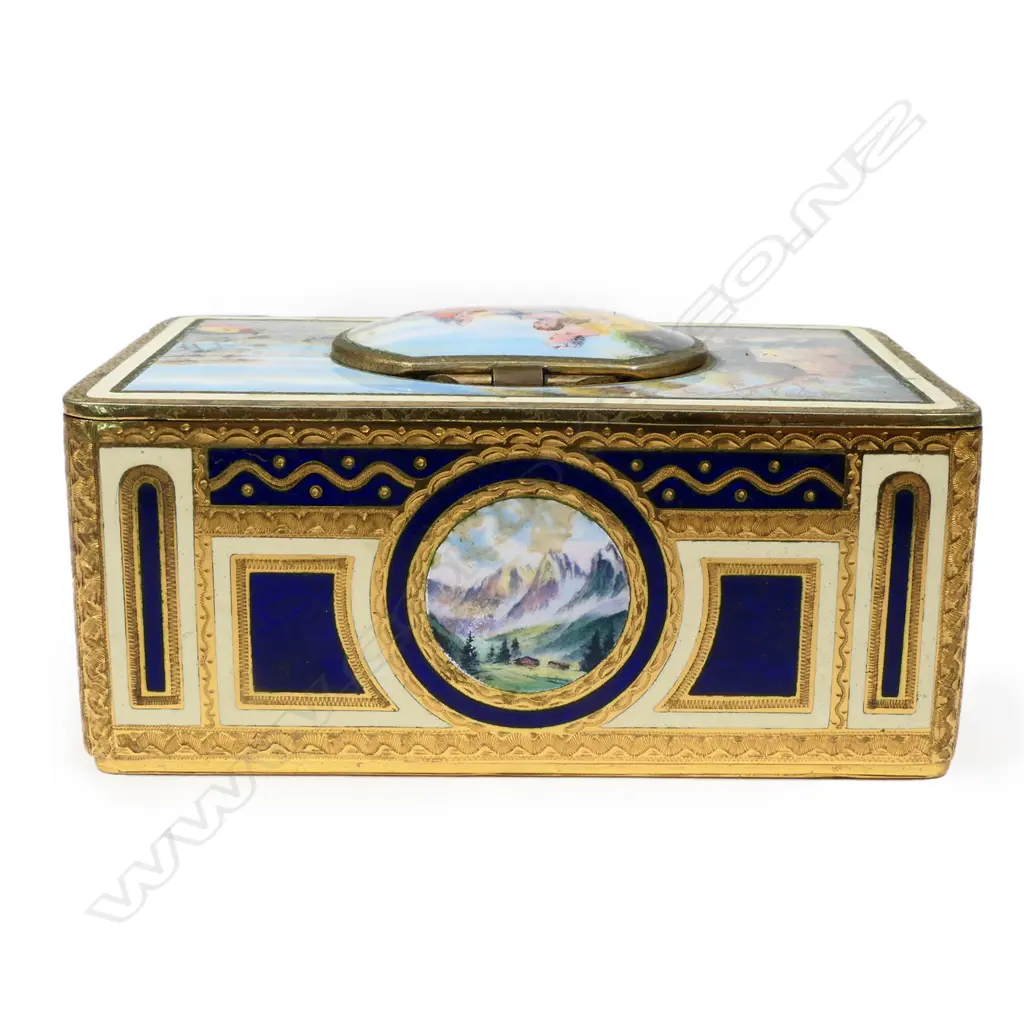A rare German gilt-metal and enamelled singing-bird box attributed to Karl Griesbaum, Image 1++