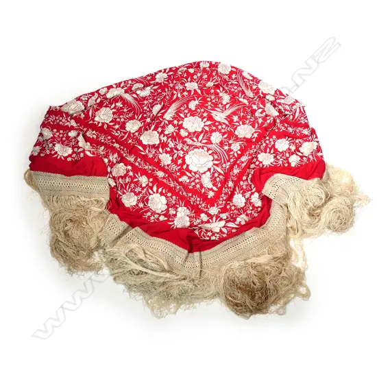 A vintage Canton silk shawl,