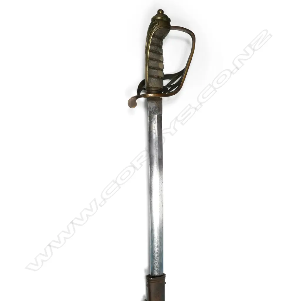 A rare Australian pre-Federation New South Wales Militia Officer’s service sword and metal scabbard, Image 1++