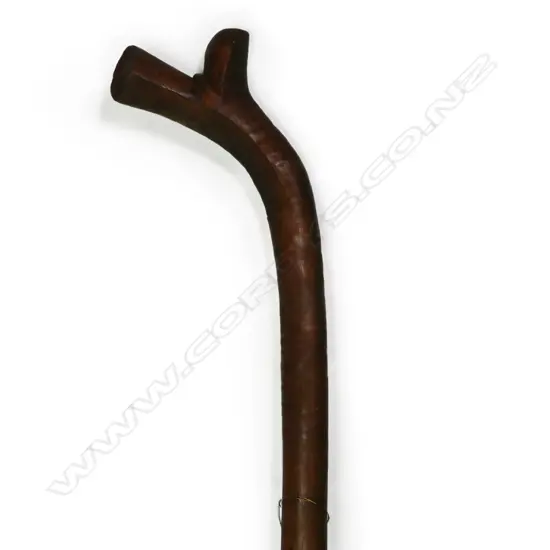 A 19thC Fijian Kiakavo (gunstock) club, of casuarina wood,