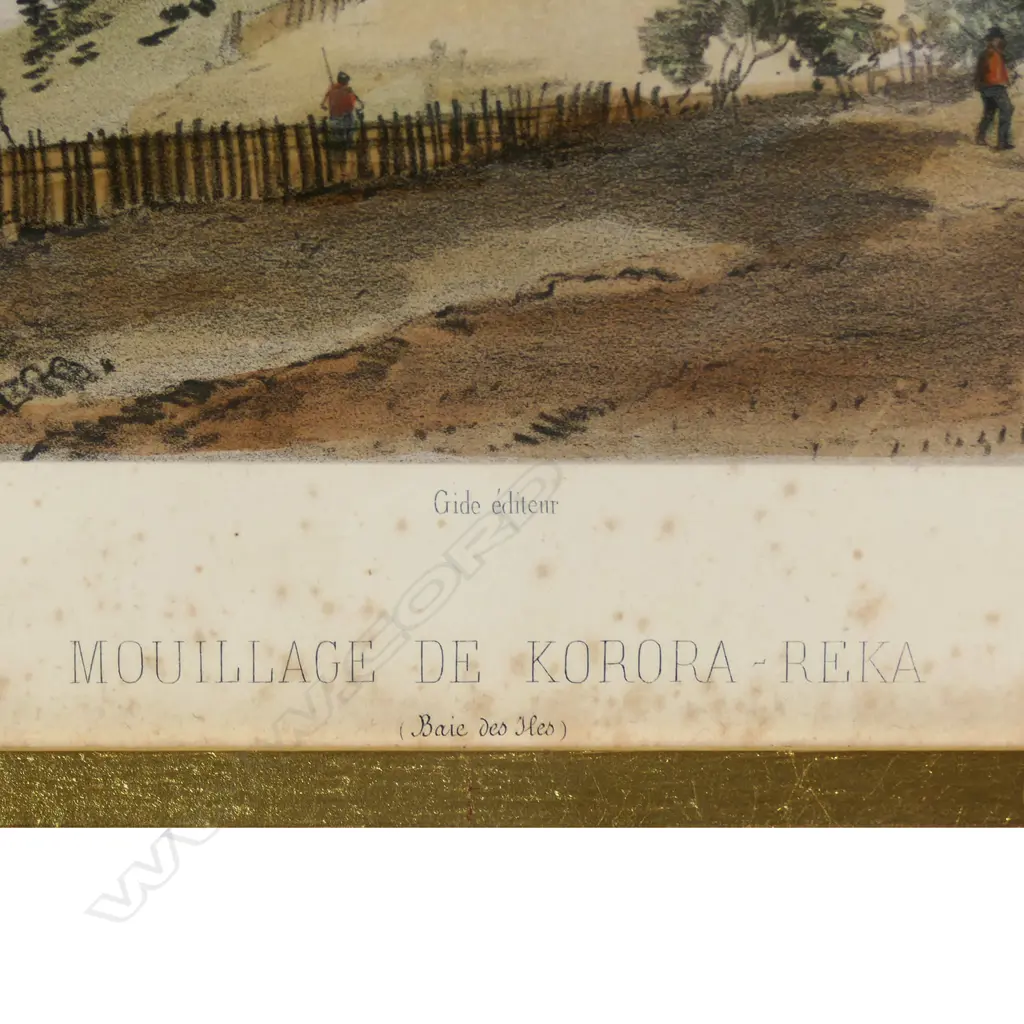 Louis Le Breton (1818-1866), 'Mouillage de Korora-Reka (Baie des Iles)’, hand coloured engraving, Image 1++