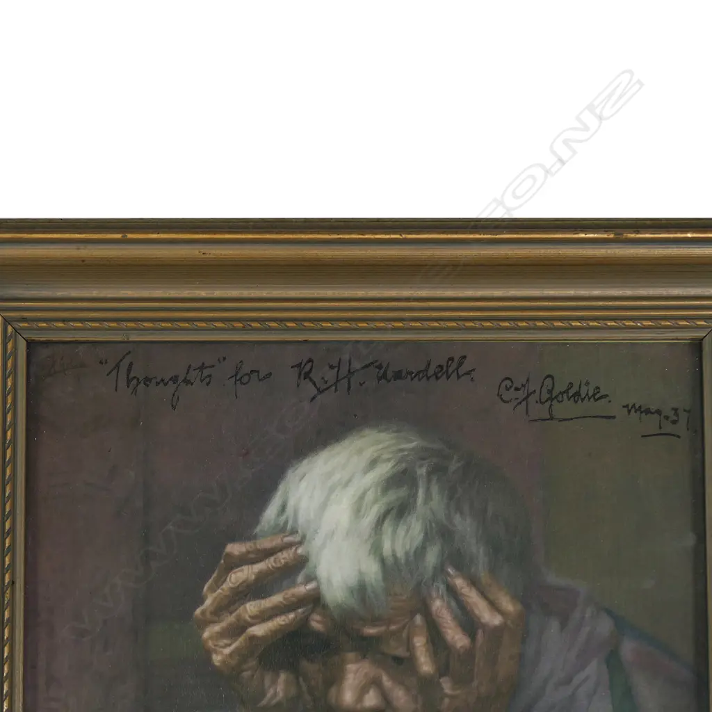 Charles Frederick Goldie, manuscript inscribed, signed and dated print, Image 1++