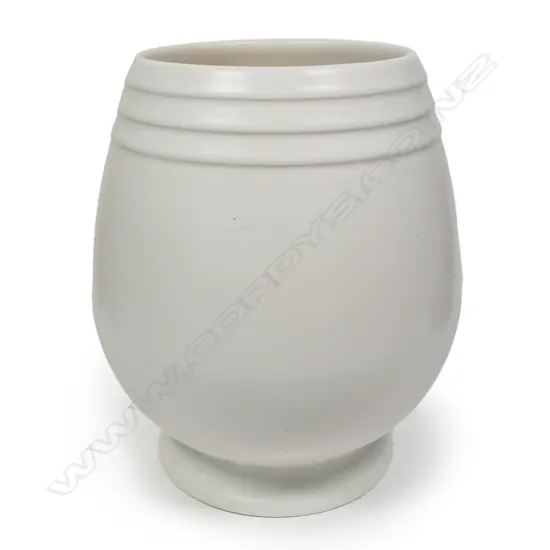 A Crown Lynn 'Hand Potted' white glazed vase,