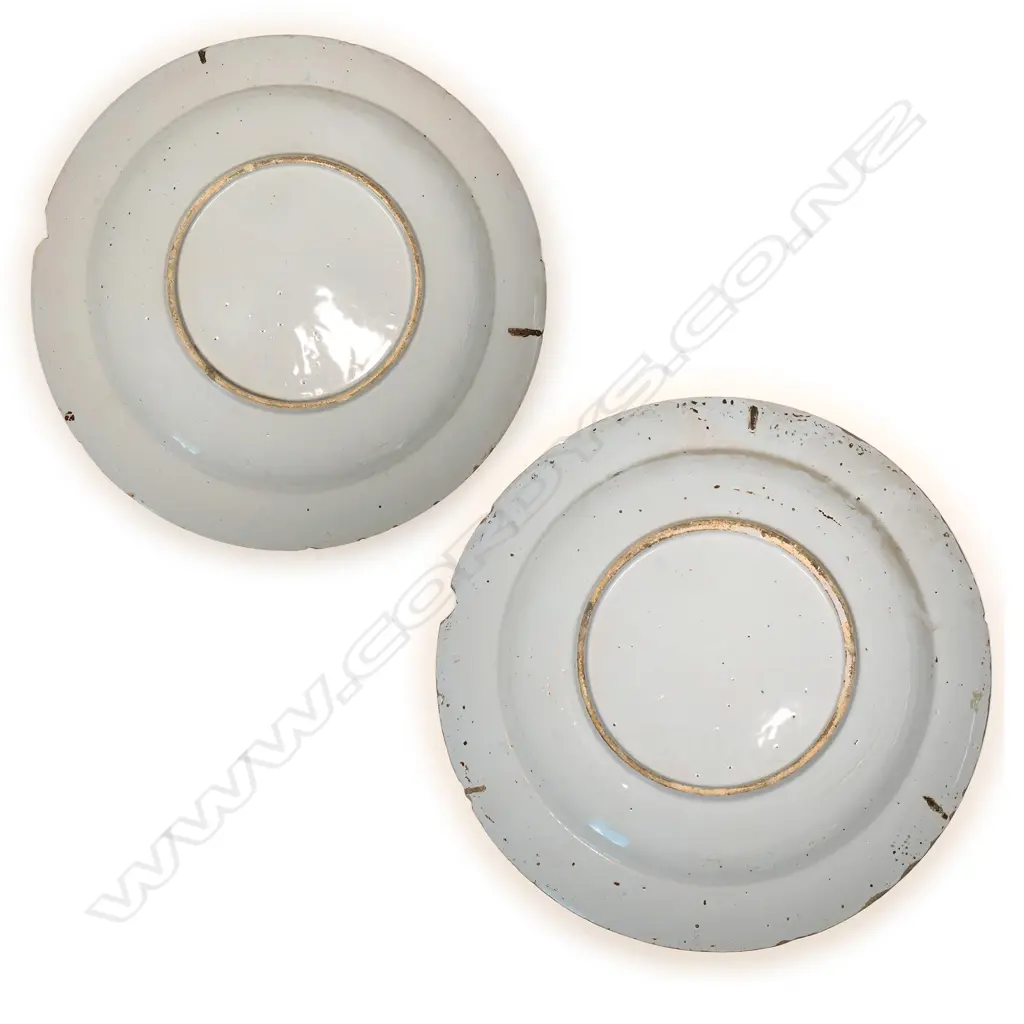 A pair of large Delft blue, tin glaze shallow bowls, Image 1++