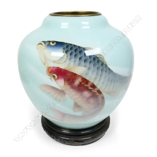 An Inaba Cloisonné Co. cloisonné vase, c.1960,