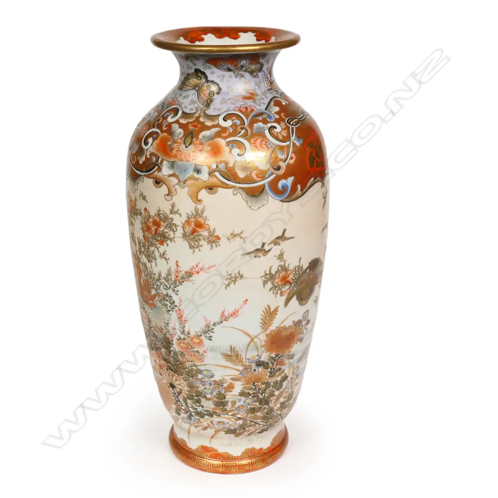 A quality 19thC Japanese Kutani vase, Image 1++