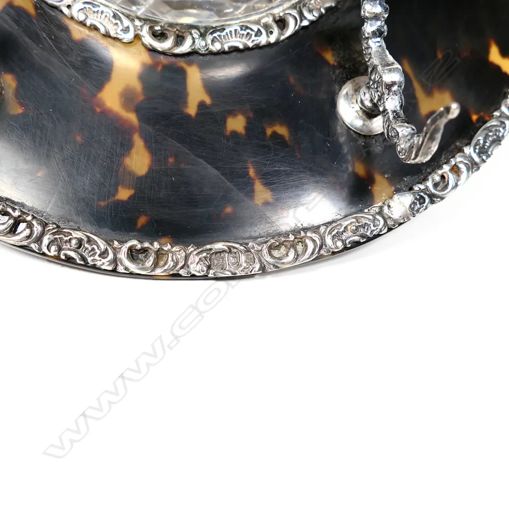 A late Victorian silver and tortoiseshell standish, Image 1++