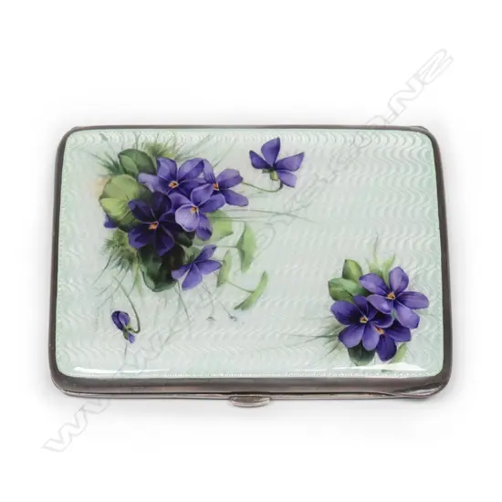 A good early 20thC European silver and enamel card case,