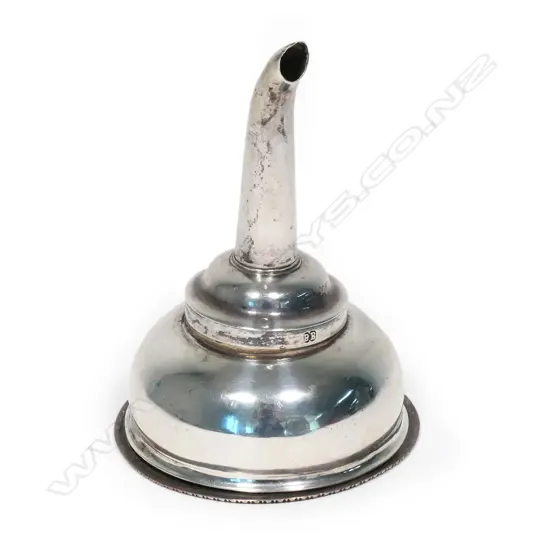 A George III silver wine funnel,