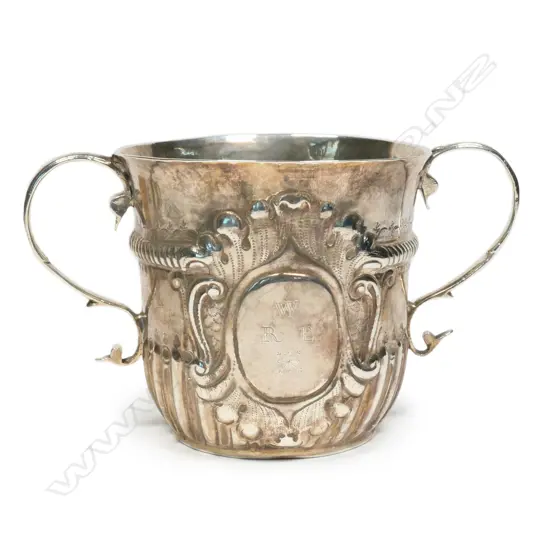 An early George I silver porringer,