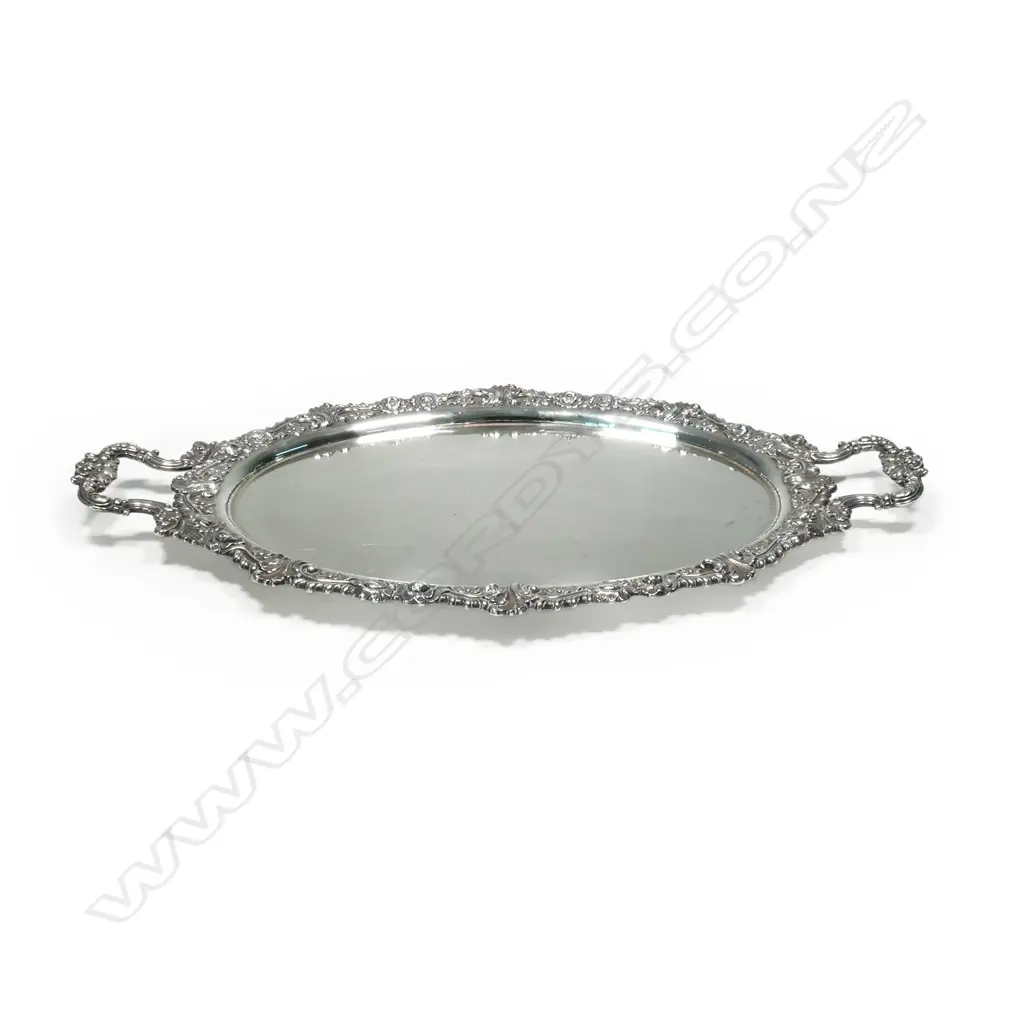 A silver two handled tray, Image 1++