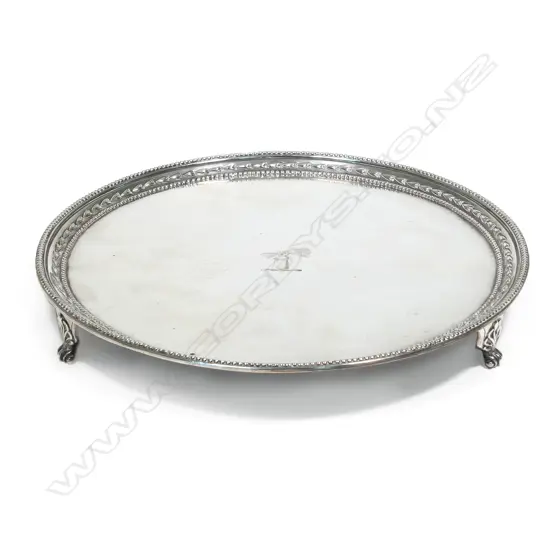 A late George III silver salver,