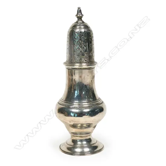 A George III silver pepperette,