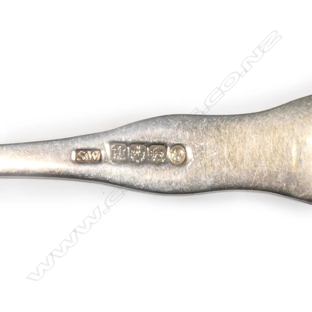 A composite of five Victorian silver dessert spoons, Image 1++
